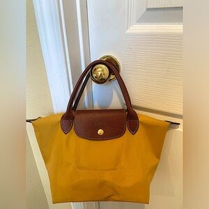 Longchamp Le Pilage small Top Handle tote bag yellow/gold